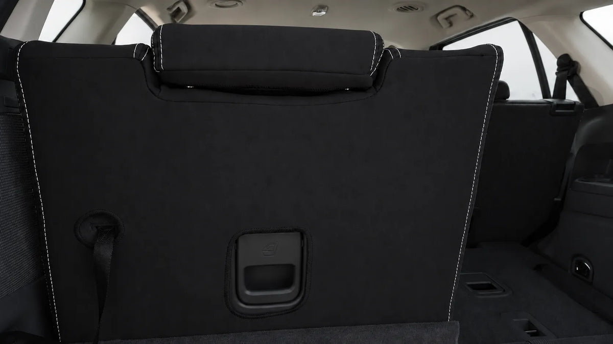 Ford Everest Next Gen Platinum third row neoprene car seat covers rear view of backrest section