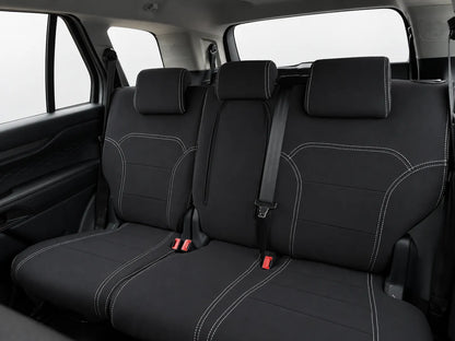 Ford Everest Next Gen Platinum second row neoprene car seat covers view of backrest and cushion section