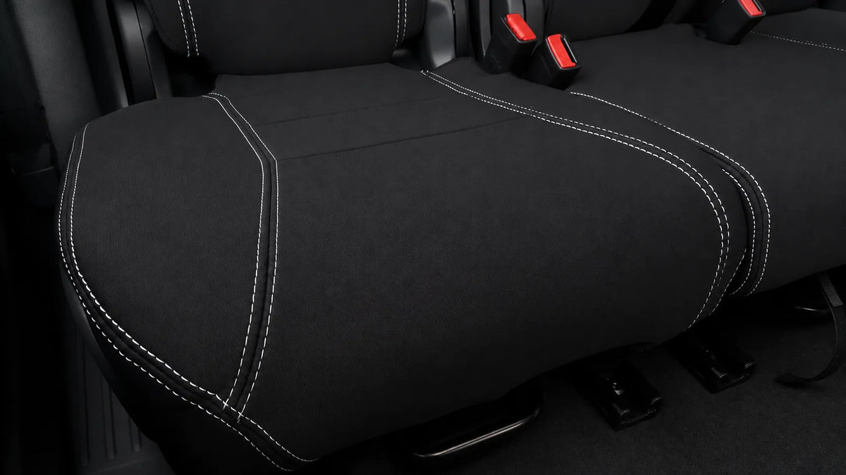 Ford Everest Next Gen Platinum second row neoprene car seat covers view of cushion section
