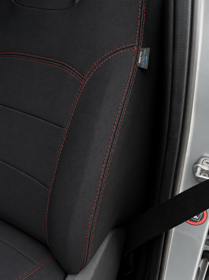 Ford Next Gen Ranger Raptor neoprene seat cover with airbag-compatible tag stitched into the side seam