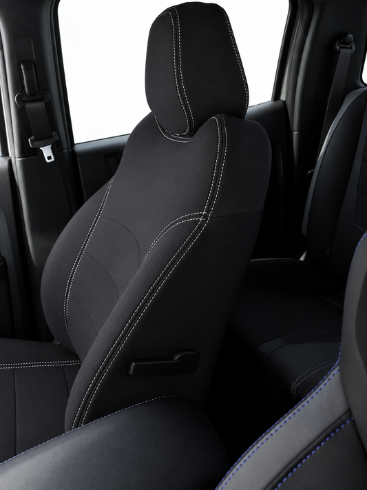 Ford Next Gen Ranger Raptor neoprene car seat cover side view of drivers seat