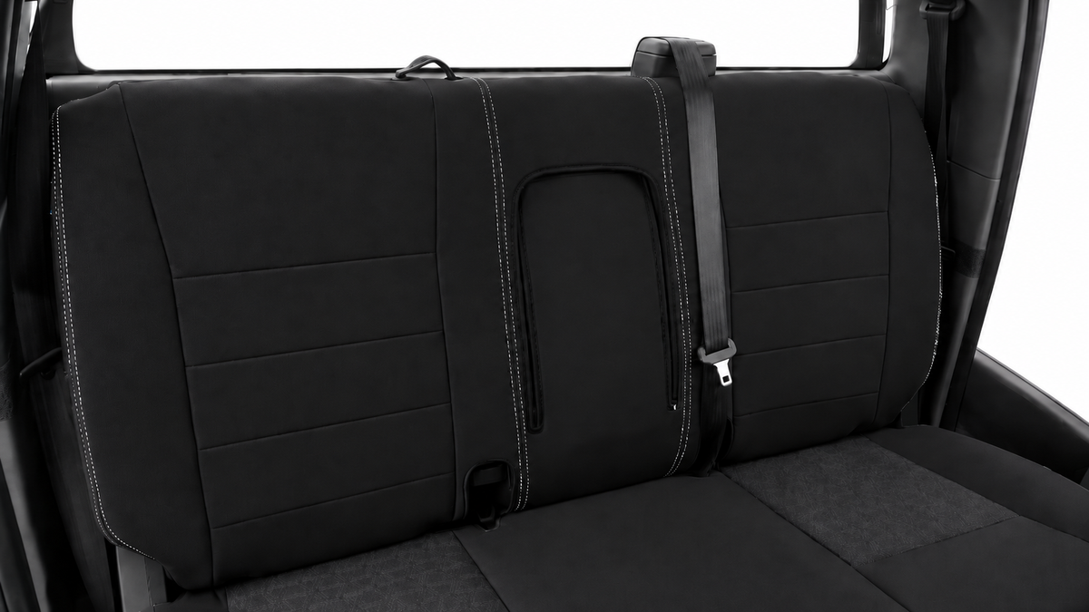 Ford Next Gen Ranger Raptor neoprene car seat cover front view of rear seats
