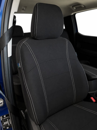 Ford Next Gen Ranger XL/XLS neoprene car seat covers front view of drivers seat