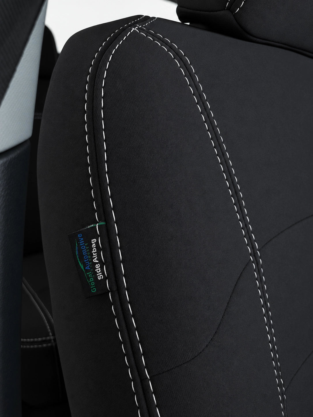 Ford Next Gen Ranger XL/XLS neoprene car seat covers view of airbag compatible tag