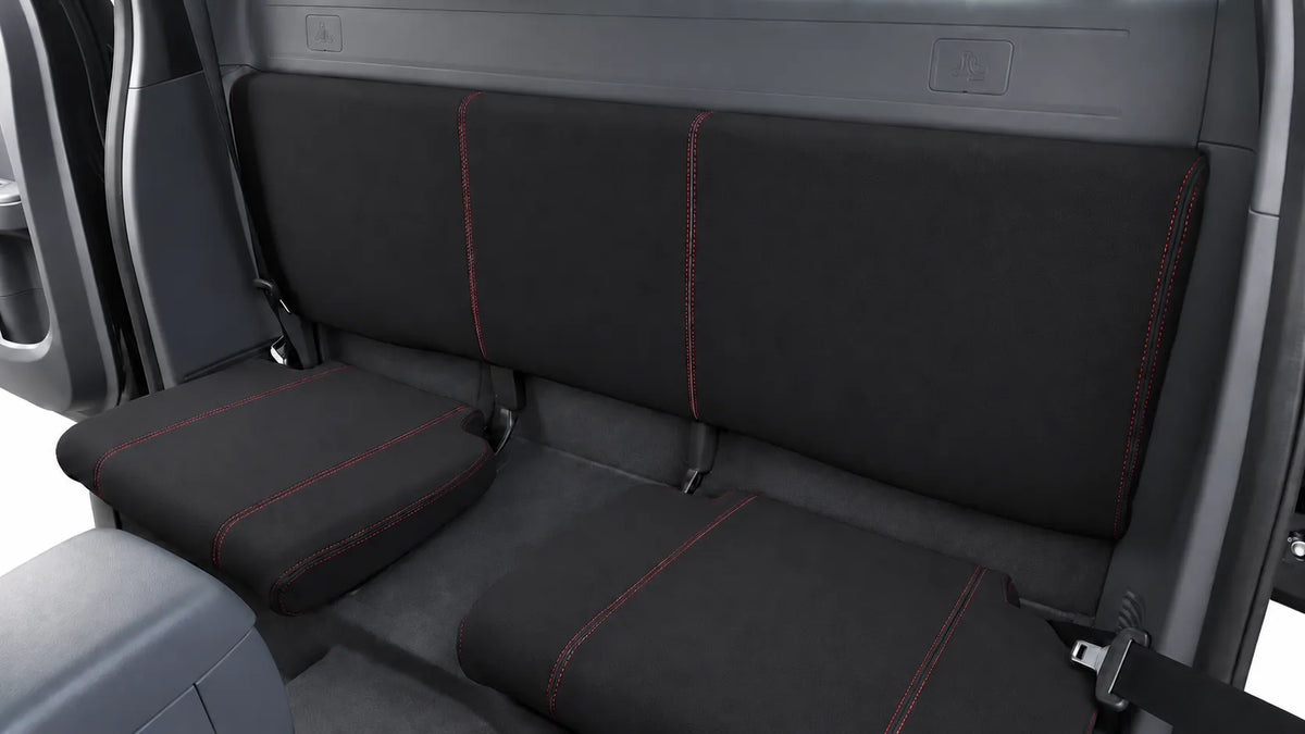 Ford PX3 Ranger neoprene car seat covers front view of second row cushion section
