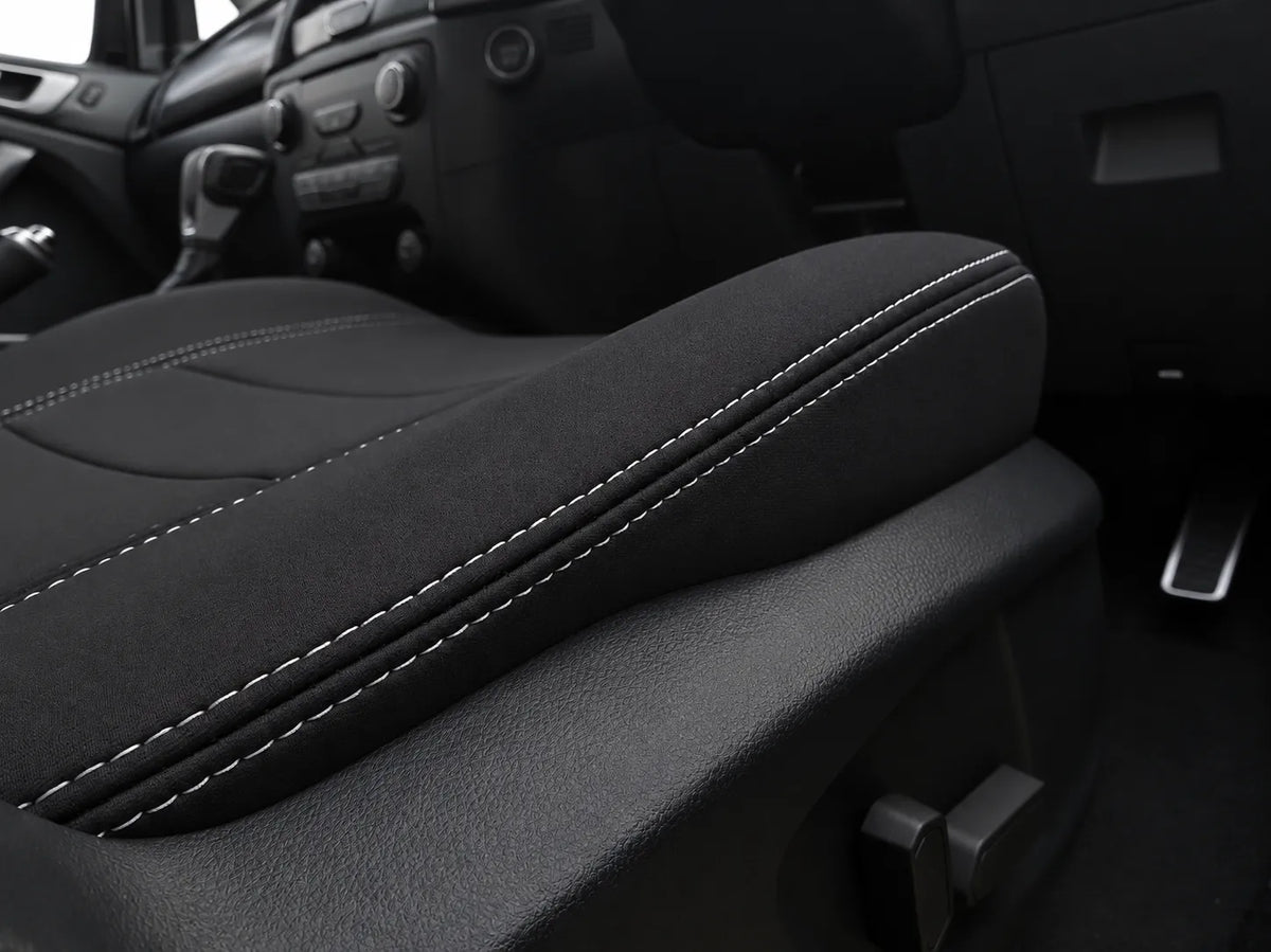 Ford ranger raptor neoprene car seat cover view of front seat cushion section