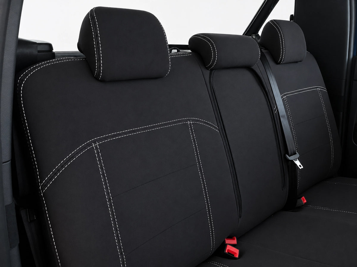 Ford Ranger Super Duty XLT neoprene car seat covers view of second row seats