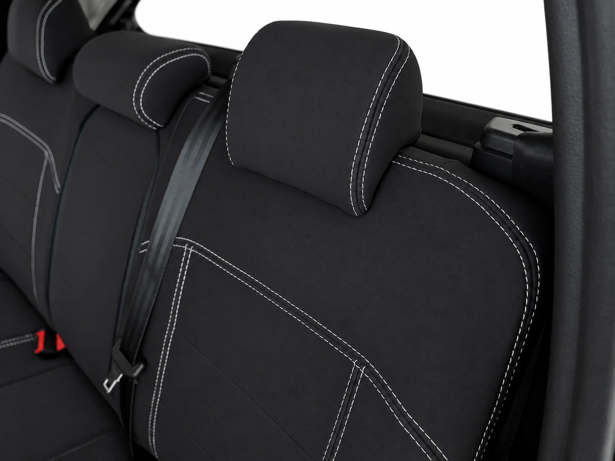 Ford Ranger Super Duty XLT neoprene car seat covers view of second row headrests