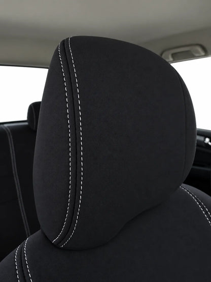 Holden RG Colorado neoprene car seat covers front view of drivers headrest