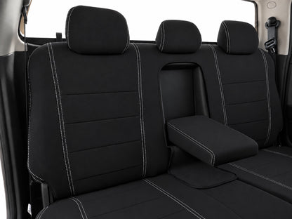 Holden RG Colorado neoprene car seat covers rear seat entire view with armrest down