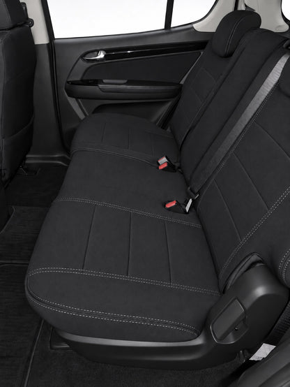Holden Trailblazer Colorado 7 neoprene car seat covers view of second row backrest