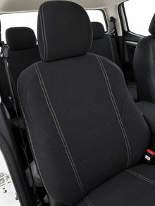 Isuzu Dmax RT neoprene car seat covers view of drivers seat