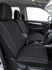 Isuzu MUX UC neoprene car seat covers view of front seats