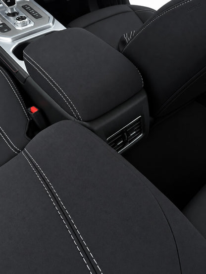 Jac T9 neoprene car seat covers view of center console