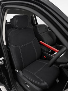 Jac T9 neoprene car seat covers view of drivers seat