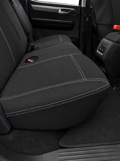 Jac T9 neoprene car seat covers view of second row cushion section
