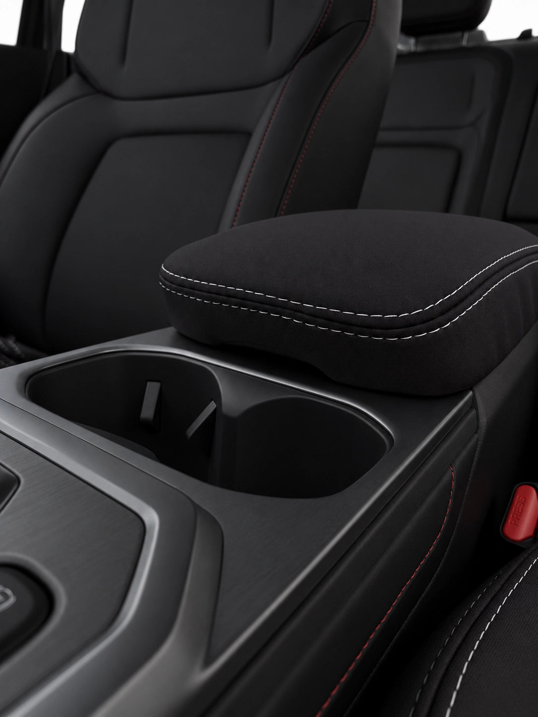 Jac T9 neoprene car seat covers view of center console