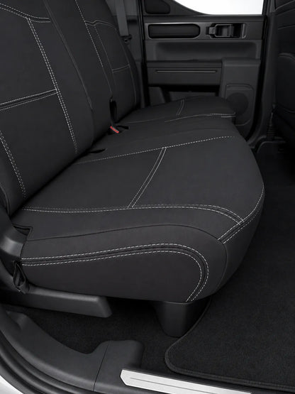 Kia Tasman S/SX/SX+ neoprene car seat covers view of second row cushion section