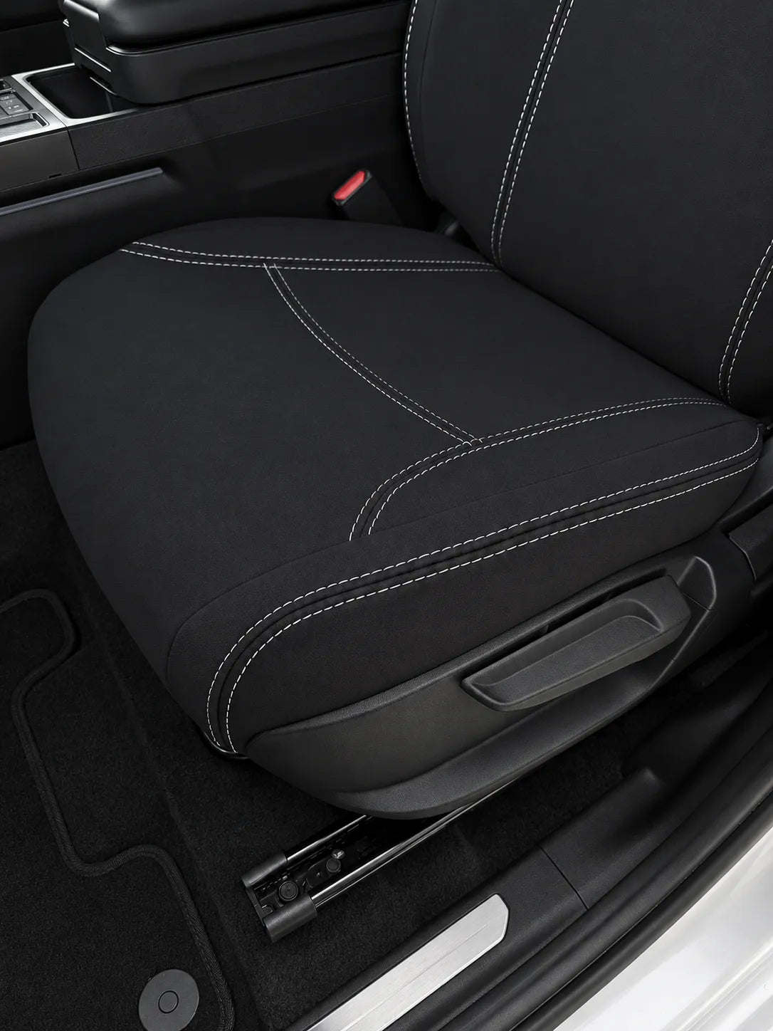 Kia Tasman X Pro neoprene car seat covers front view of front seat cushion section