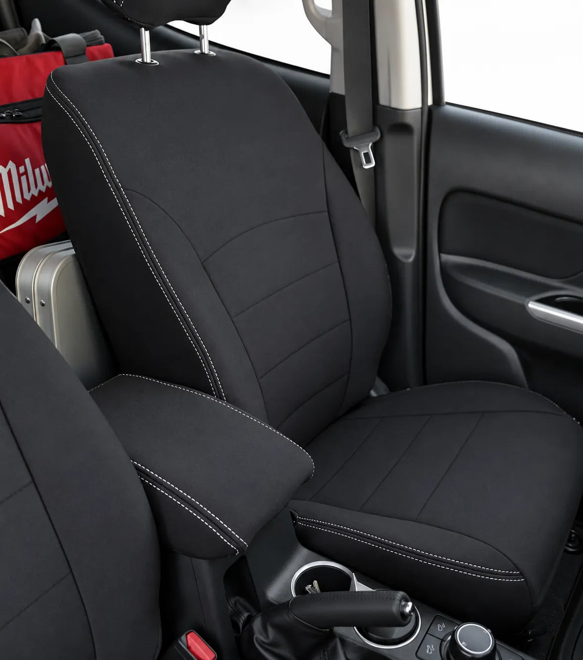 Mitsubishi MQ Triton neoprene car seat covers view of front seat