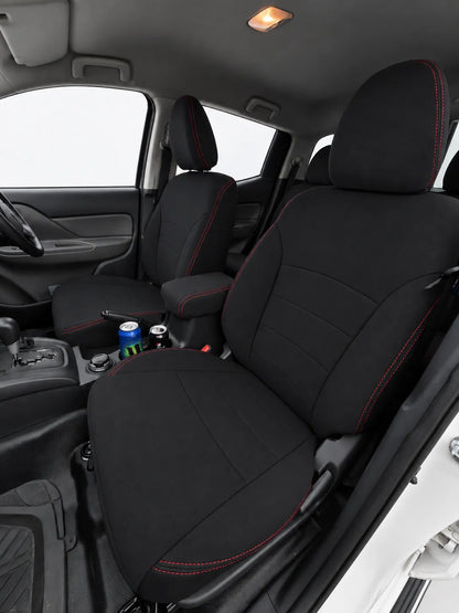 Mitsubishi MQ Triton neoprene car seat covers view of front seats