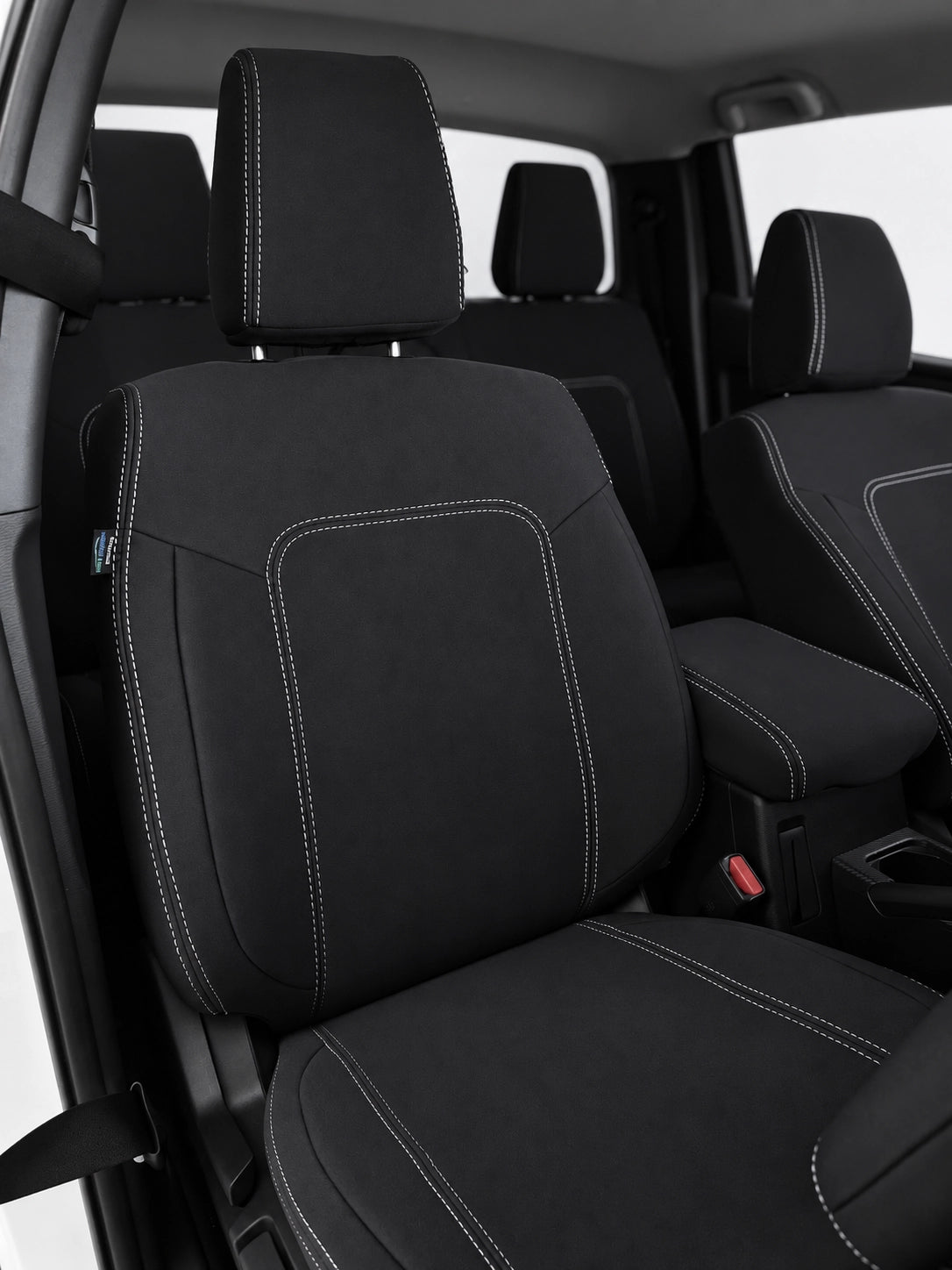 Mitsubishi MV Triton neoprene car seat cover view of front seat