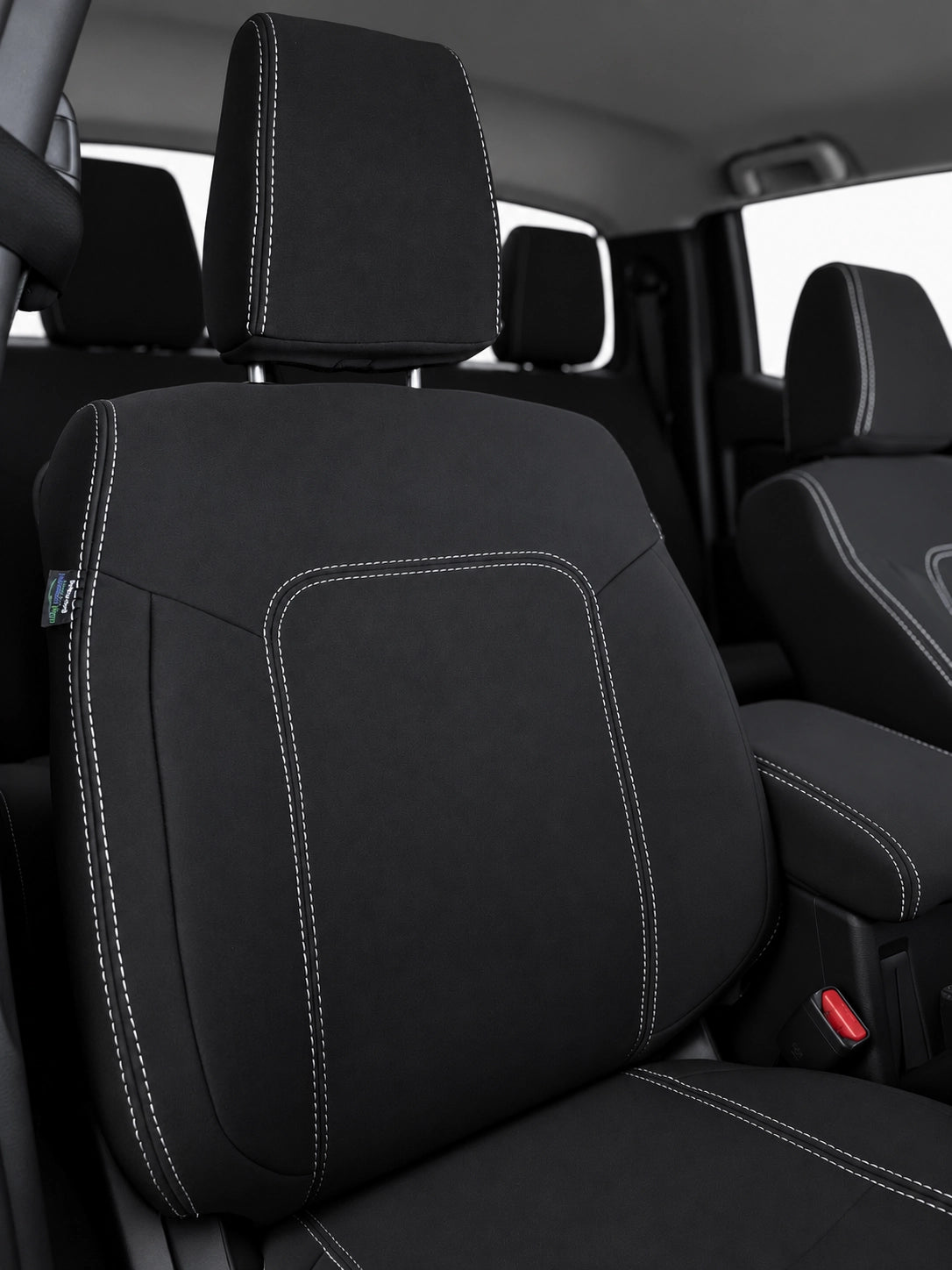 Mitsubishi MV Triton neoprene car seat cover view of front seat