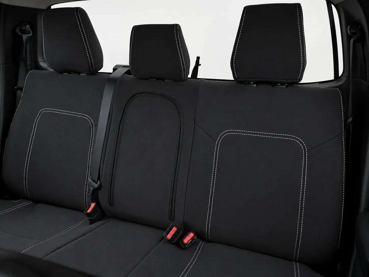 Mitsubishi MV Triton neoprene car seat cover view of second row