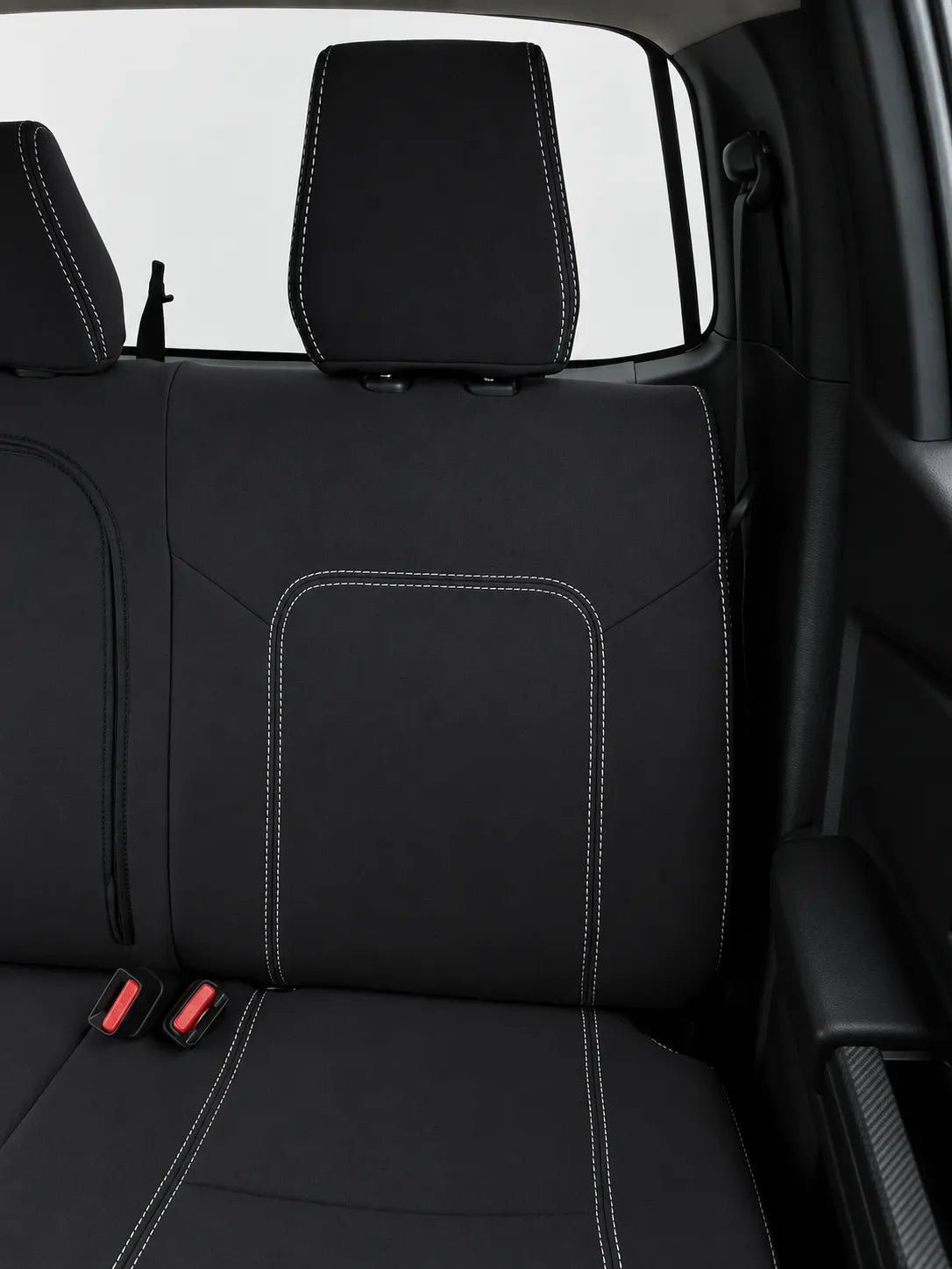 Mitsubishi MV Triton neoprene car seat cover view of second row