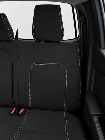 Mitsubishi MV Triton neoprene car seat cover view of second row