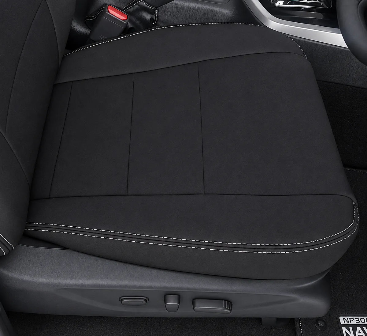 Nissan Navara NP300/D23 series 3&4 neoprene car seat covers view of drivers cushion section