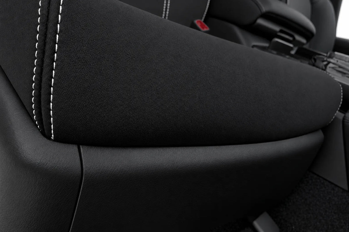 Nissan Patrol Y62 STL/TI Warrior neoprene car seat covers view of drivers seat cushion