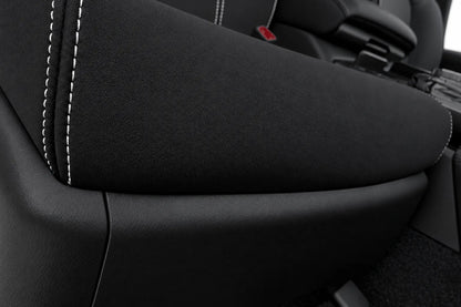 Nissan Patrol Y62 STL/TI Warrior neoprene car seat covers view of drivers seat cushion