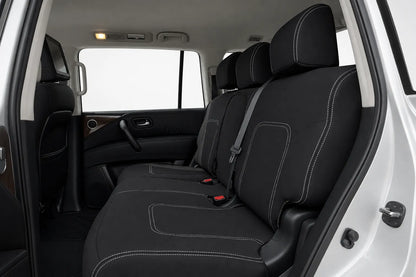 Nissan Patrol Y62 TIL neoprene car seat covers view of second row