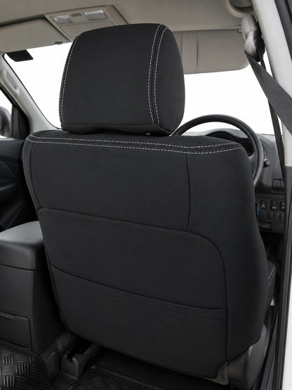 Toyota Hilux N70 without airbags neoprene car seat covers rear view of front seat