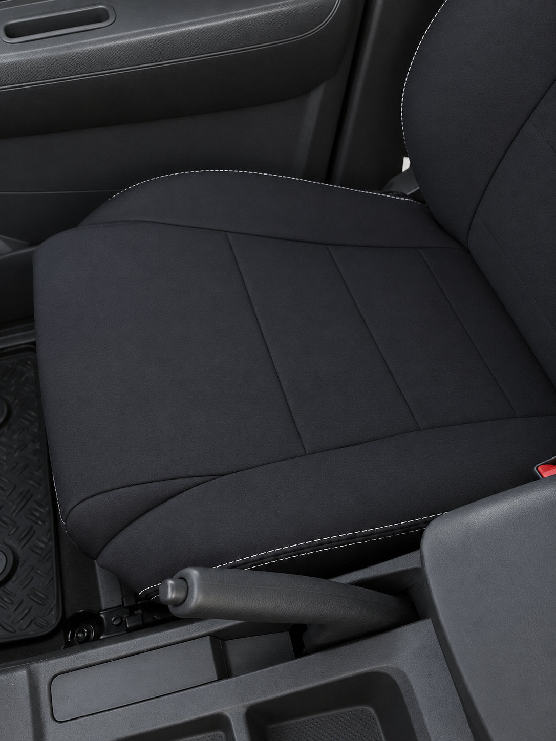 Toyota Hilux N70 without airbags neoprene car seat covers view of front seat cushion