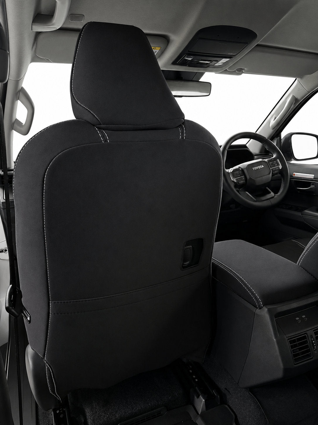 Toyota Hilux N90 SR neoprene car seat covers rear view of front seat