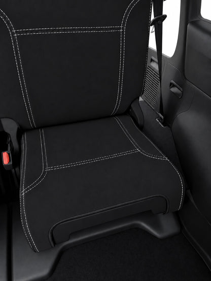 Toyota Landcruiser 300 series GXL Series 1 neoprene car seat covers view of third row seat cushion