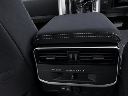 Toyota Landcruiser 300 series GXL Series 1 neoprene car seat covers rear view of centre console cover