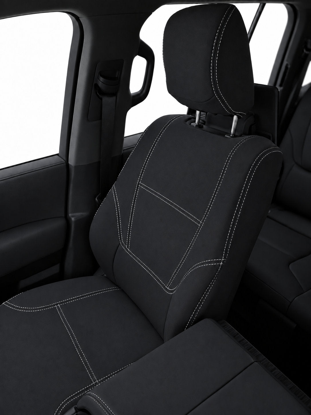 Toyota Landcruiser 300 series GX neoprene car seat covers view of front seat