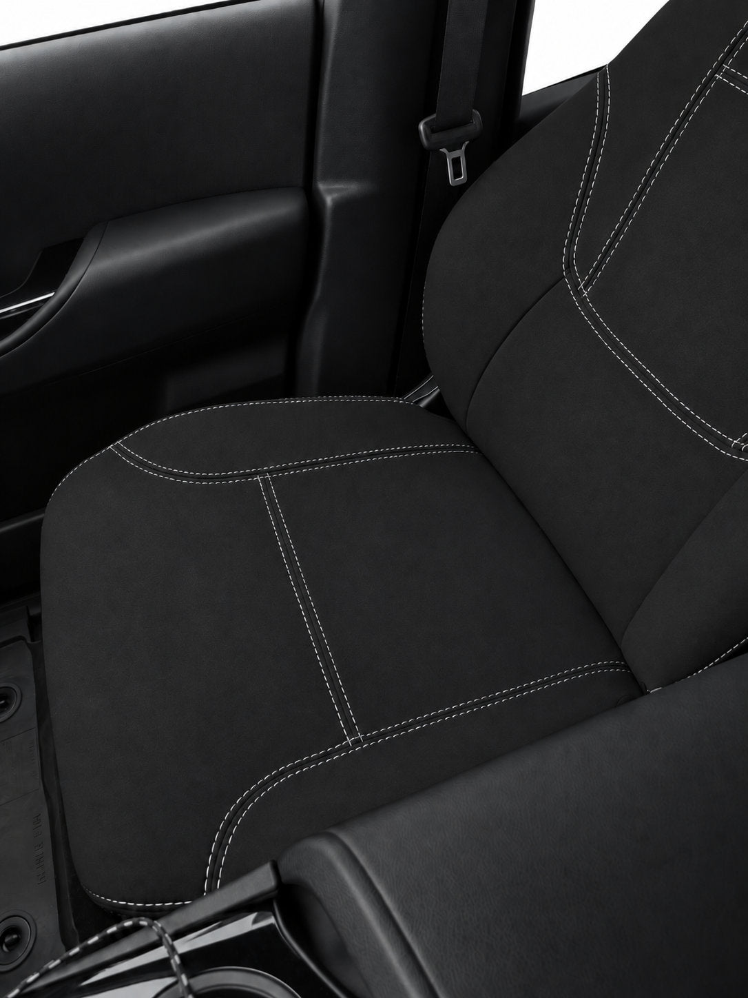Toyota Landcruiser 300 series GX neoprene car seat covers view of front seat