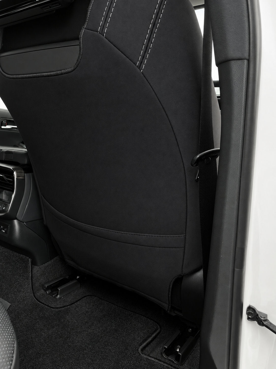 Toyota Landcruiser 300 series GX neoprene car seat covers rear view of front seat