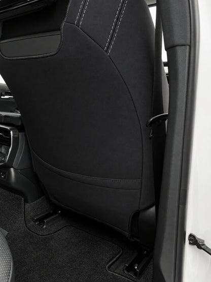 Toyota Landcruiser 300 series GX neoprene car seat covers rear view of front seat