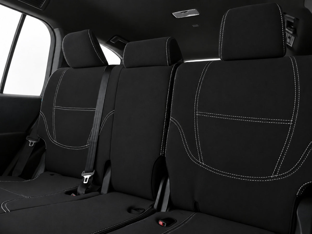 Toyota Landcruiser 300 series GX neoprene car seat covers view of second row