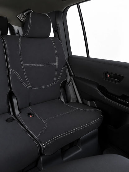 Toyota Landcruiser 300 series GXL Series 2 neoprene car seat covers view of second row passenger side