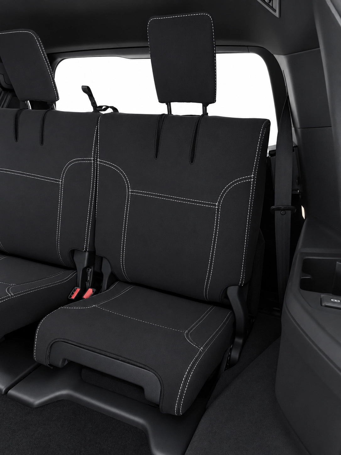 Toyota Landcruiser 300 series GXL Series 2 neoprene car seat covers view of entire third row