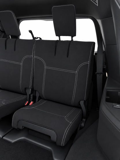 Toyota Landcruiser 300 series GXL Series 2 neoprene car seat covers view of entire third row