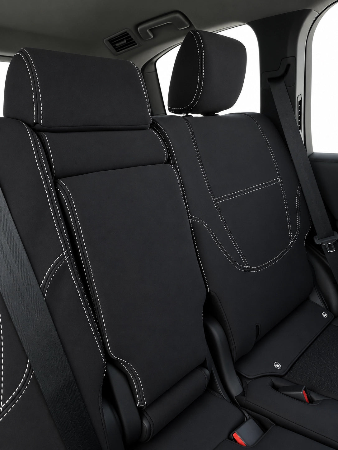 Toyota Landcruiser 300 series GXL Series 2 neoprene car seat covers view of second row