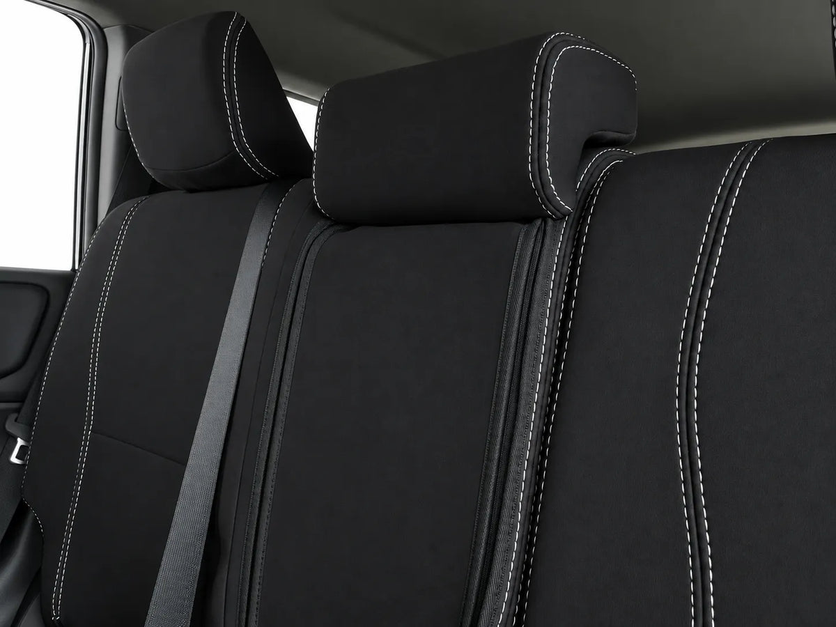 Toyota Landcruiser Prado 250 Series Kakadu neoprene car seat covers view of second row headrests