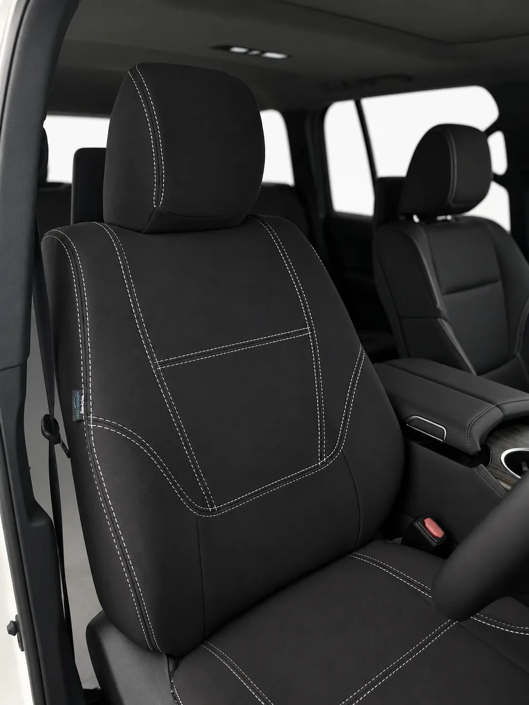 Toyota Landcruiser Prado 250 series neoprene car seat covers view of front seat